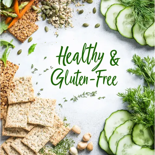 Healthy & Gluten-Free snack board with crackers and dips
